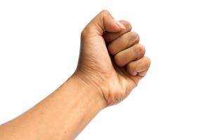 Man's hand isolated on a white background photo