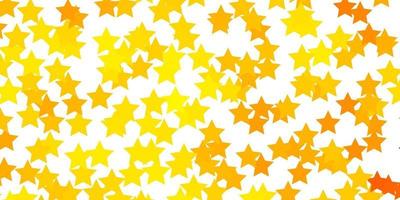 Light Orange vector background with small and big stars.