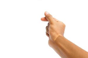 Man's hand isolated on a white background photo