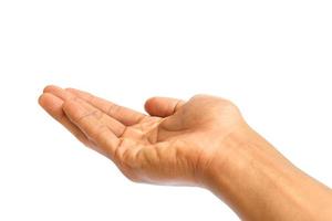 Man's hand isolated on a white background photo