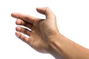 Man's hand isolated on a white background photo