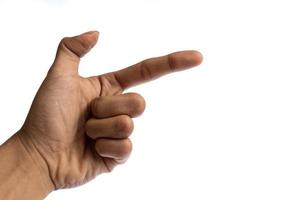 Man's hand isolated on a white background photo