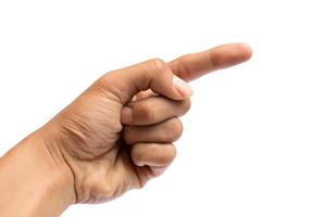 Man's hand isolated on a white background photo