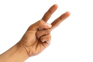 Man's hand isolated on a white background photo