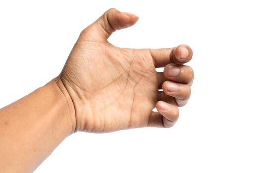 Man's hand isolated on a white background photo