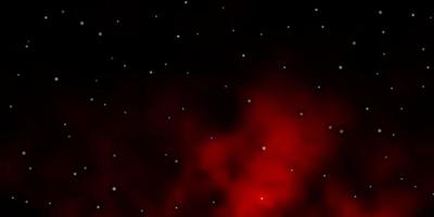 Fondo de vector rojo oscuro con estrellas pequeñas y grandes.