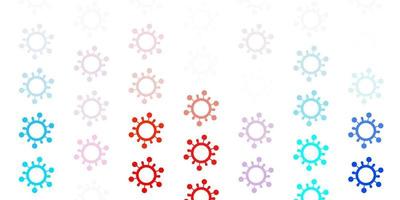 Light Blue, Red vector pattern with coronavirus elements.