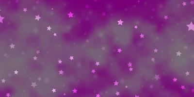 textura de vector de color rosa claro con hermosas estrellas.