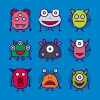 Kinds of Cute Monster Halloween vector