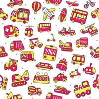 Transport Seamless Pattern in flat design style vector