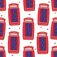 Telephone Box Seamless Pattern in flat design style vector