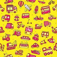 Transport Seamless Pattern in flat design style vector