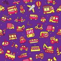 Transport Seamless Pattern in flat design style vector