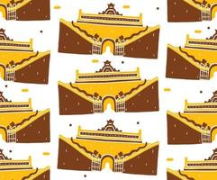 Taman Sari Seamless Pattern in flat design style vector