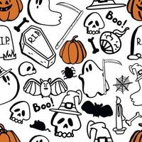 Vector seamless pattern halloween. hand drawn pattern Halloween day.