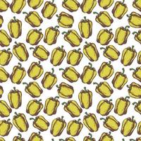 yellow peppers seamless pattern,  with vegetables. vector