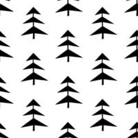 Seamless pattern made from doodle abstract fir trees Isolated on white vector