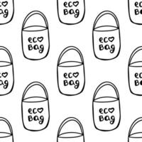 Seamless pattern made from hand drawn doodle cotton eco bags vector