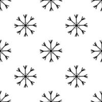 Seamless pattern from doodle abstract snowflakes. Isolated on white vector