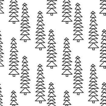 patrón sin costuras hecho de abetos abstractos doodle vector