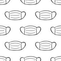 Seamless pattern made from hand drawn face mask illustration vector