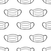 Seamless pattern made from hand drawn face mask illustration vector