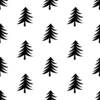 Seamless pattern made from doodle abstract fir trees vector