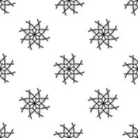 Seamless pattern from doodle abstract snowflakes. Isolated on white vector