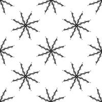 Seamless pattern from doodle abstract snowflakes. Isolated on white vector