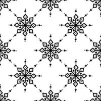 Seamless pattern from doodle abstract snowflakes. Isolated on a white