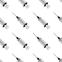 Seamless pattern made from hand drawn syringe illustration vector