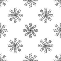 Seamless pattern from doodle abstract snowflakes Isolated on white vector