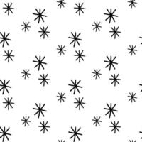 Seamless pattern from doodle abstract snowflakes Isolated on white vector