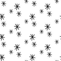 Seamless pattern from doodle abstract snowflakes Isolated on white vector