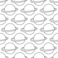 patrón sin costuras hecho de doodle Saturno planeta vector