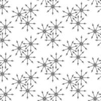 Seamless pattern made from doodle abstract snowflakes vector