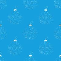 Seamless pattern from white Christmas bauble shape from snowflakes