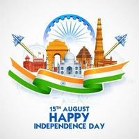 Famous Indian monument  for Happy Independence Day of India vector