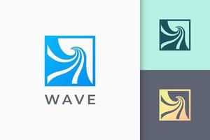 Ocean wave or surf logo in simple and modern vector