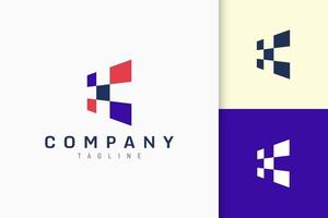 Data or information logo in abstract square shape represent technology vector