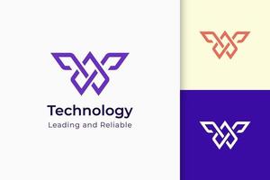 Innovation or intelligence logo in abstract shape represent technology vector