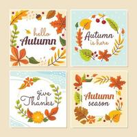 Fall Autumn Card Collection vector