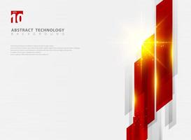 Abstract technology geometric red color shiny motion background vector