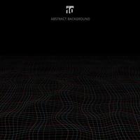 Abstract multicolor lines grid pattern wave curve dark background vector