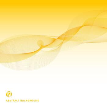 Abstract yellow lines waves pattern on white background vector