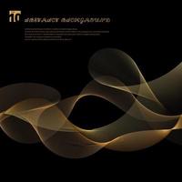 Abstract smooth gold color wave lines motion pattern. vector