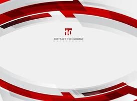 Abstract technology geometric red color shiny motion background. vector