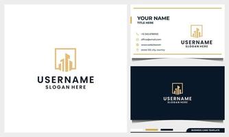 simple building , City logo with business card design template vector