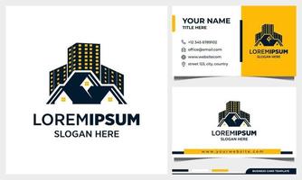Real estate Logo Design, Architecture Building with business card vector