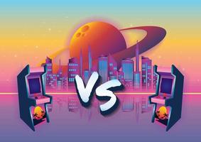 retro futurism game vector background vector